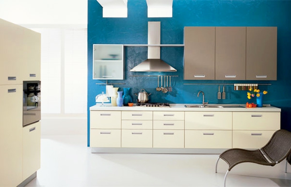  Wandfarbe dekoration Taubenblau küchenarbeitsplatte