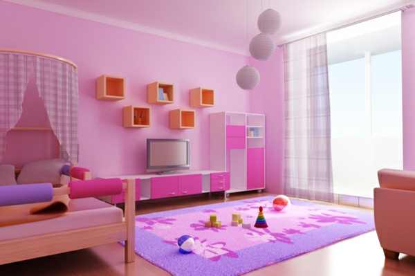 Kinderzimmer Idee rosa Dekoration 