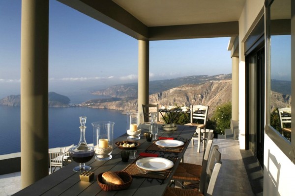 Villa Delphina  Griechenland Ferienhaus Mittelmeer atemberaubend Ansicht Tisch 