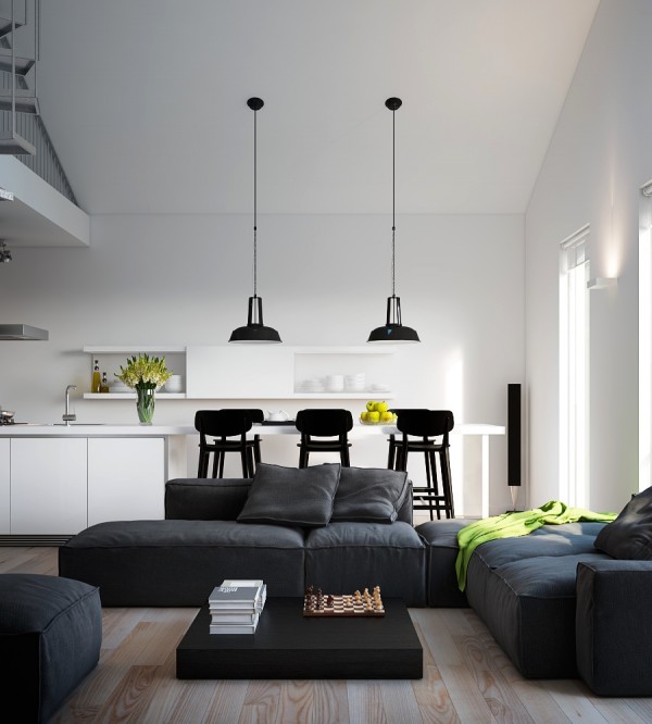 Visualisierungen   Apartments  begeistern industrielle Beleuchtung klassischen  Innendesign Licht