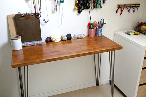 DIY Schreibtisch Holz Arbeitsplatz zu Hause
