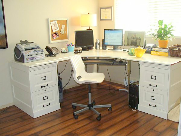 DIY Schreibtisch weiß Stuhl Computer Arbeit zu Hause