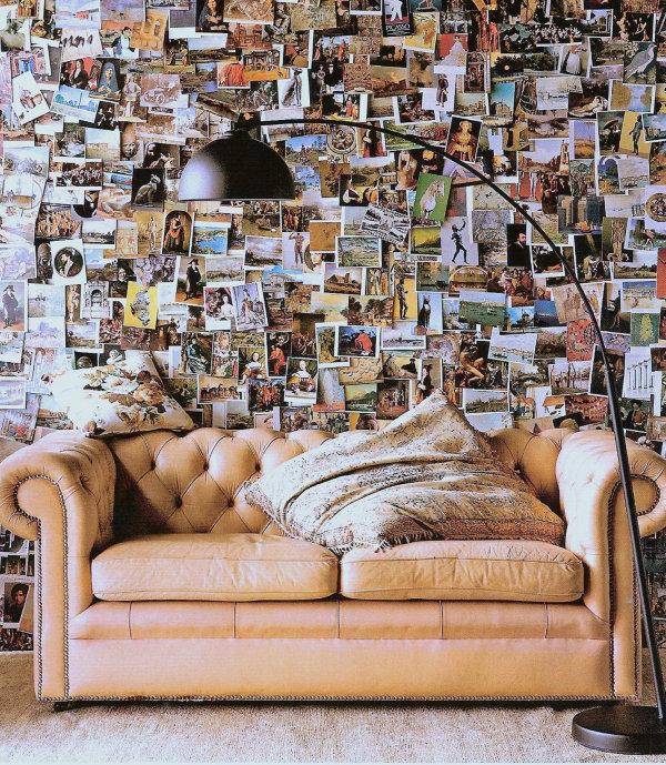 DIY Wand Kunst Postkarten Couch Stehlampe