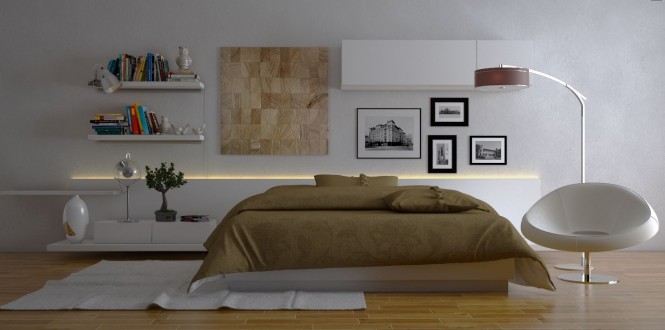 Ideen modern  Möbel Teppich Bett weiß luxuriös