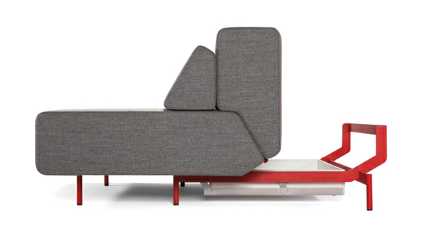 Multifunktional Sofa design rot grau komfortable Multifunktionssofa