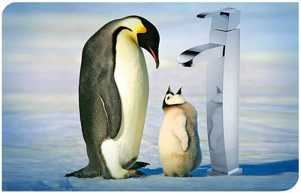 Tipp Wasserhahn mit Pinguin-Outfit möbel