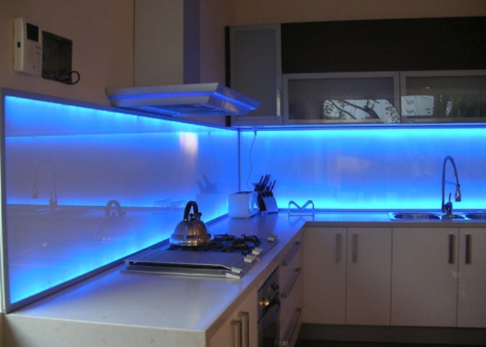 brilliante LED Lichter blau Spüle