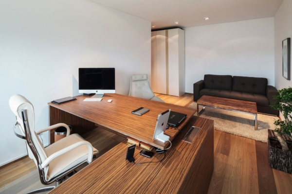elegantes interieur für penthouse apartment office mit ledersofa für die besucher