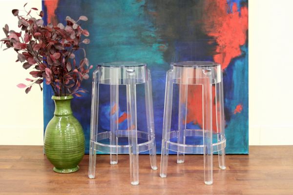 gegenwärtig acryl barstuhl rund glas vase blumen bild