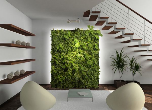 grüne living wall installationen erdgeschoss ergonomische kleinsessel