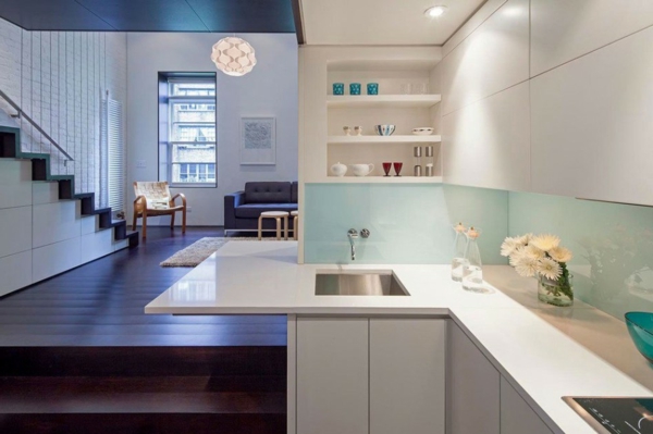 küche weiß spüle  Loft Apartment
