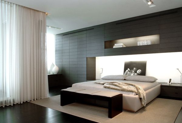 minimalistisch  bett schöne Schlafzimmer Bank Design