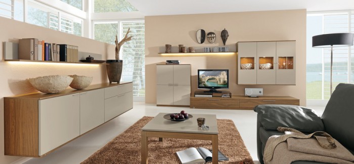 modern Wohnzimmer Musterring Idee Technologien Holz