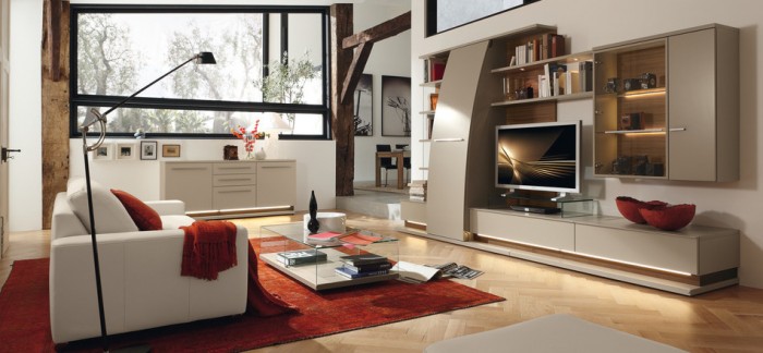 modern gestaltet Wohnzimmer Musterring Idee Technologien 