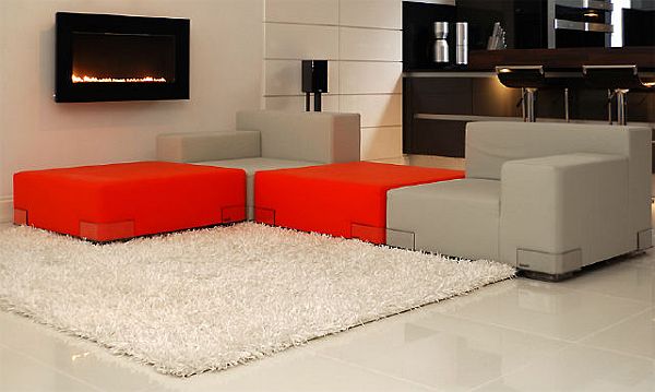 orange weiß modern Sofas