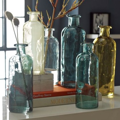 recyceltes Glas durchsichtig Dekoration Flaschen grün