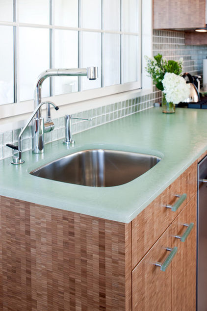 recyceltem Glas durchsichtig Dekoration grün Küche Spüle