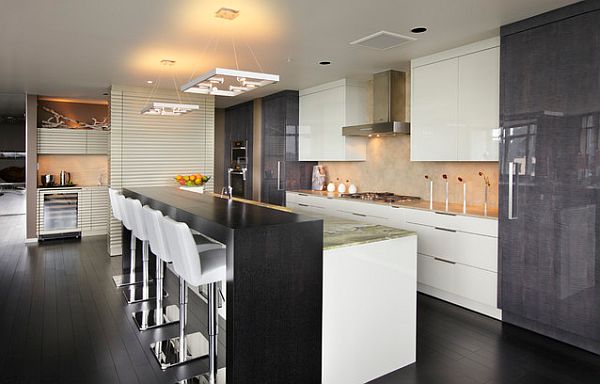 schwarz weiß Möbel Küche