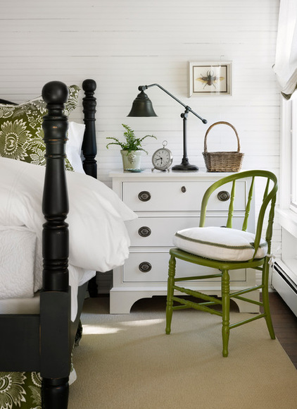 traditionell Schlafzimmer Bett Lampe Stuhl grün