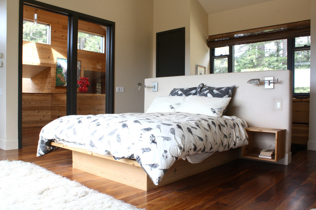 zeitgenössisch Schlafzimmer Bett weiß Holz