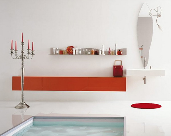 Badezimmer Gestaltung orange
