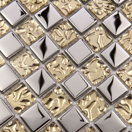 Badezimmer Metallicfarbe mosaik golden