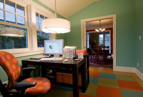 Brillante Kabeltrommel Lampen mystischen Aspekt heimbüro orange stuhl teppich