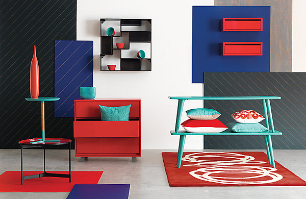 Design für den Herbst rot blau tisch teppich