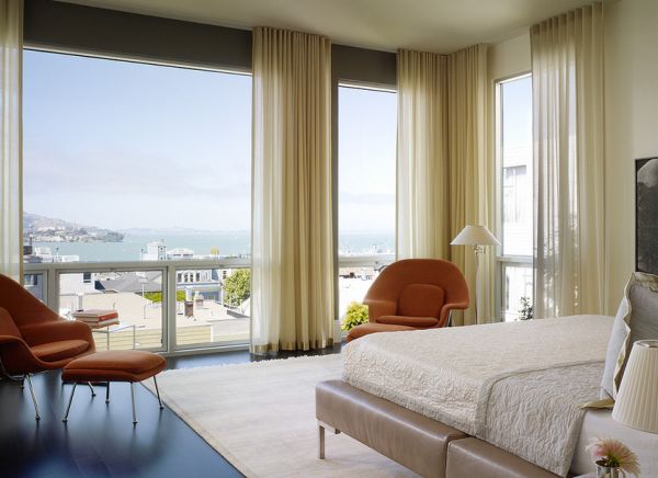 Elegant modern Stuhl aus Hollywood vorhänge braun schlafzimmer