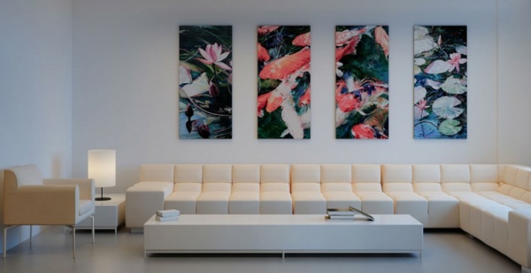 Kunst Wand blumen weiß couch