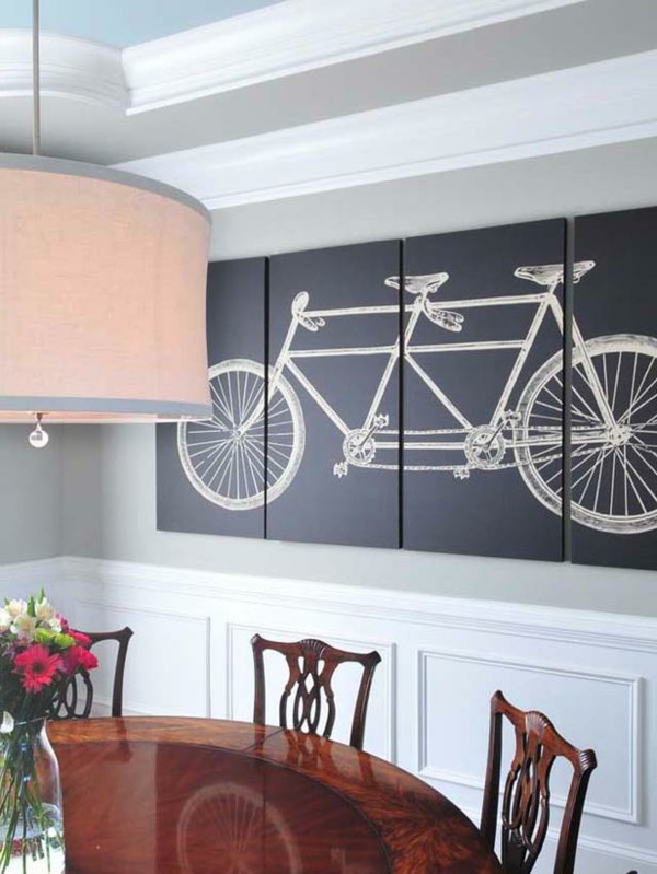 Kunst Wand fahrrad lackiert holz tisch