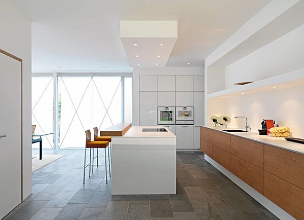 Küche Beleuchtung stilvoll weiß innendesign