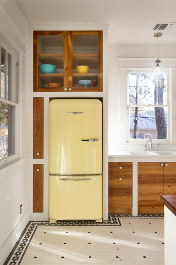 Küche Texas kühlschrank gelb