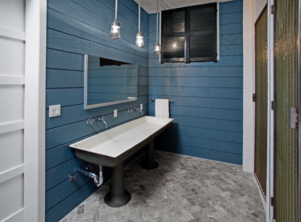 Loft Manhattan blau badezimmer waschbecken