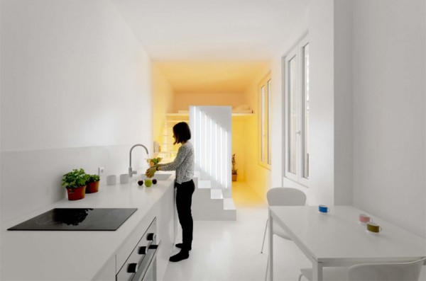 Modern Paris Apartment innovative Techniken  für Beleuchtung küche