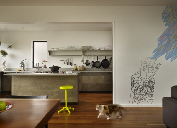 Neon Ideen Inneneinrichtung küche kücheninsel stuhl
