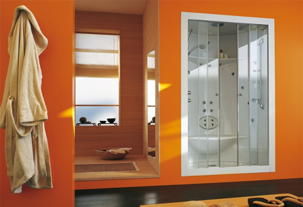 Stile Duschen orange badezimmer