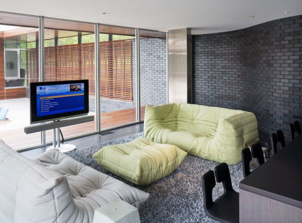 Togo Sofa grün wohnzimmer
