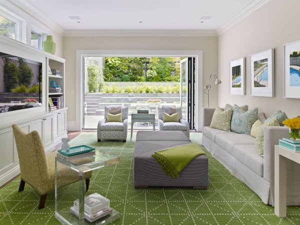 Verkauf der Wohnung grün teppich sofa wohnzimmer