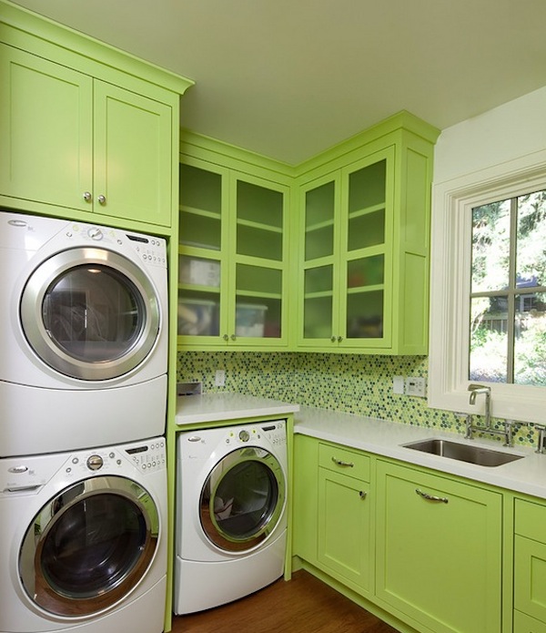 Waschküche erhellen grün