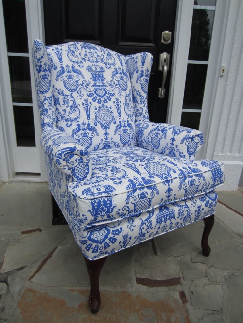 blau - weiß gemusterte Stuhl Designs prächtig