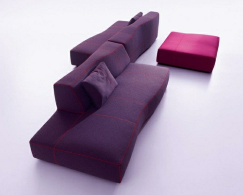 minimalistisch Sofas leder lila
