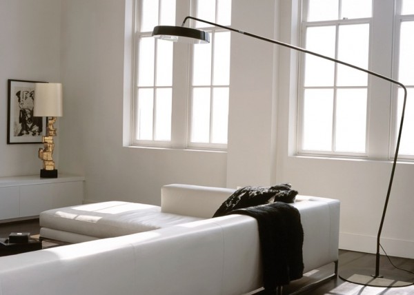 minmalistisch faszinierende Ständer Lampen weiß couch