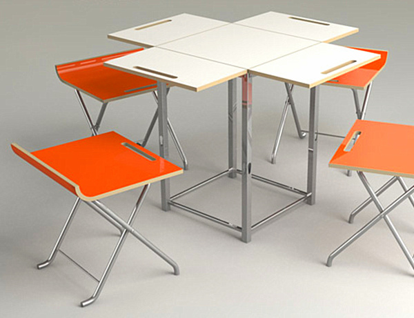 Fesselnde Küchentische und Stühle orange