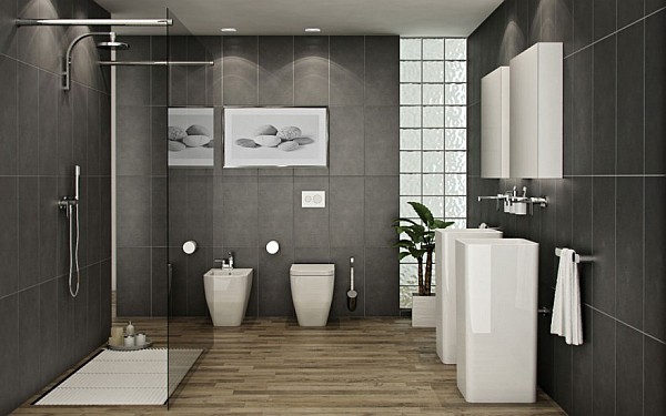 modern badezimmer grau design