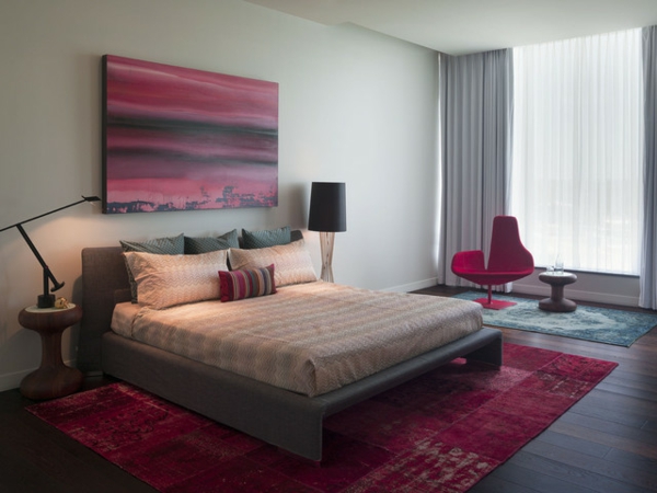 modern tolle Teppiche schlafzimmer rosa