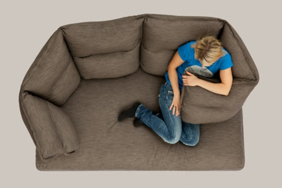 relax sitze weiches kuscheliges sofa in grau