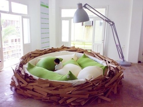 schöne kreative Betten nest kissen