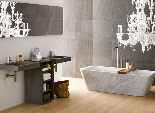 stilvolle Badezimmer Sammlung kronleuchter wanne marmor