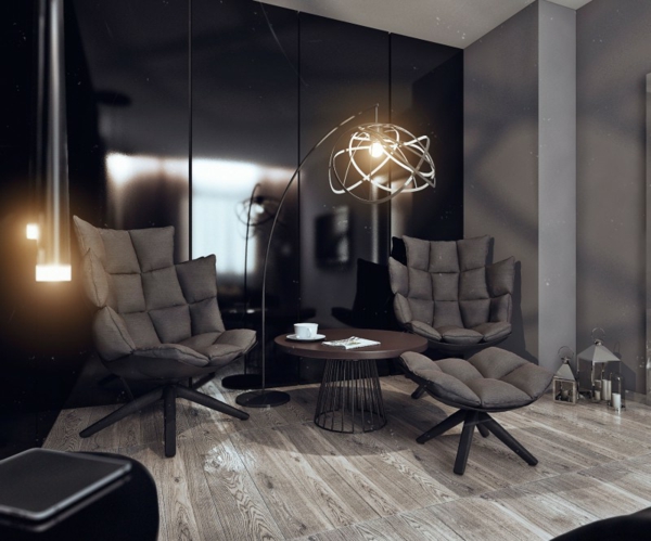 Apartment Junggesellen sofa lampe braun